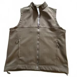 TEHAMA Green Olive Green Mens full zip Tech Quick Drying Vest SZ L Athleisure